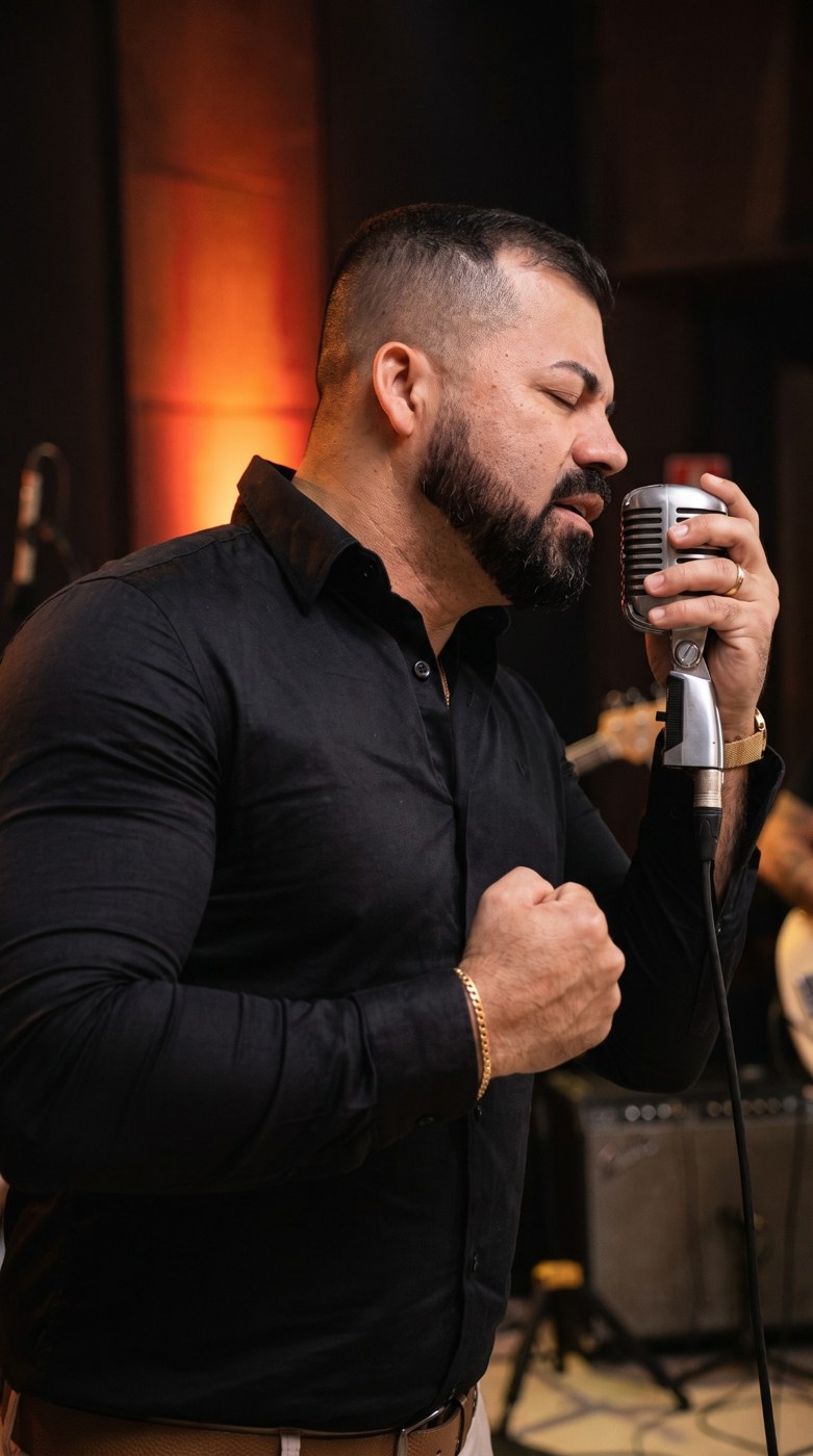 Anderson Montanna cantando ao microfone